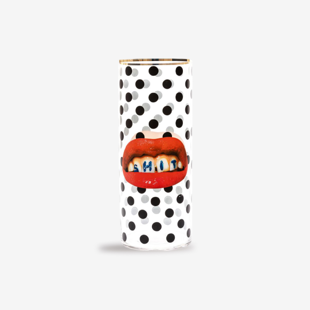 Ваза Glass Vase Shit Pois Cylindrical 