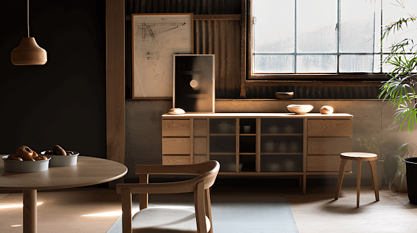 Многофункциональная гостиная с обеденным столом